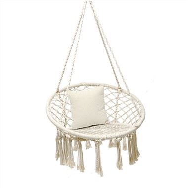 Бял кръгъл хамак за къмпинг