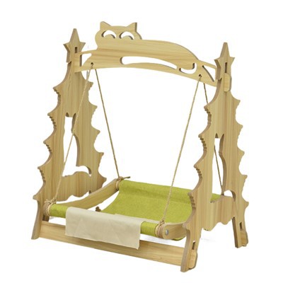 Дървено легло за хамак за котки